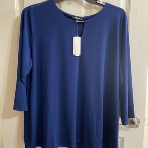 Blue 3/4 Sleeve Blouse